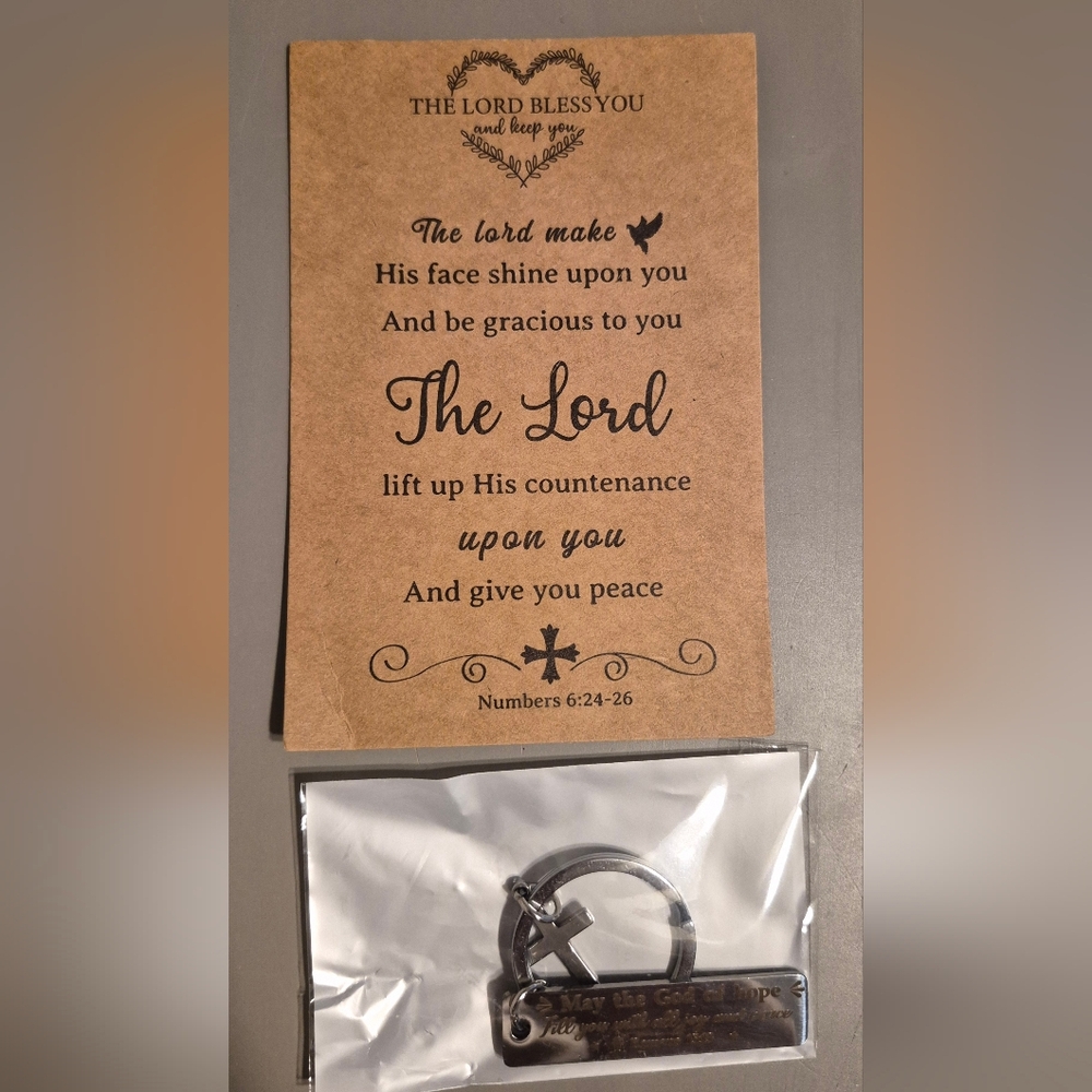 Scripture Silver Keychain And Pray Card Bag - Picture 2 of 3